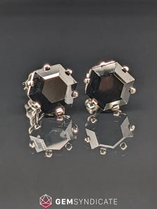 Mesmerizing Hexagon Black Spinel Stud Earrings