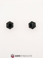 Load image into Gallery viewer, Mesmerizing Hexagon Black Spinel Stud Earrings
