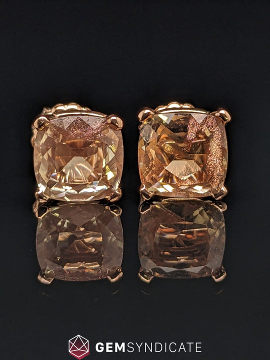 Flirty Peach Oregon Sunstone Stud Earrings.