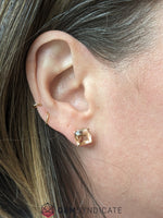 Load image into Gallery viewer, Flirty Peach Oregon Sunstone Stud Earrings.
