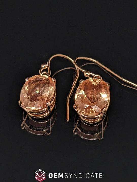 Energetic Peach Oregon Sunstone Earrings