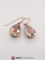 Load image into Gallery viewer, Glamorous Pear Shape Peach Oregon Sunstone Earring
