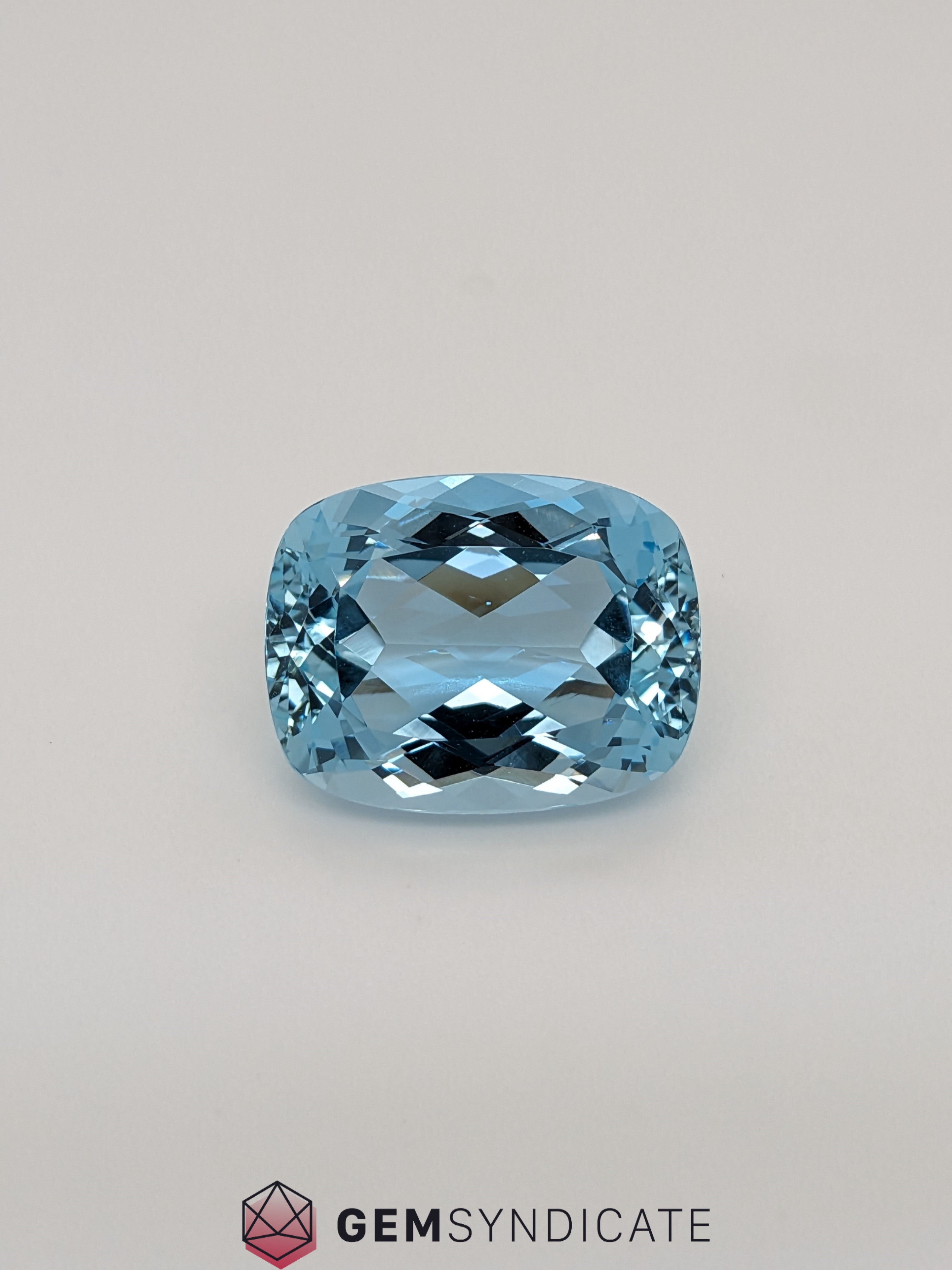 Impressive Cushion Blue Aquamarine 24.72ct