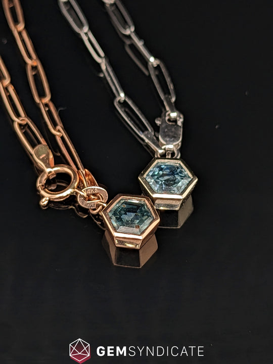 Stylish Teal Montana Sapphire Bracelet in 14k Gold