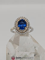 Load image into Gallery viewer, Powerful Blue Sapphire 2 Tone Ring in14k White &amp; Yellow Gold
