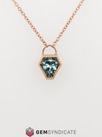 Load image into Gallery viewer, Elegant Teal Sapphire Necklace in 14k Rose Gold
