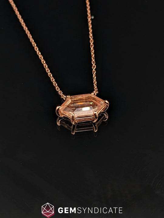 Charming Oregon Sunstone Necklace in 14k Rose Gold