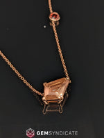 Load image into Gallery viewer, Flirty Peach Oregon Sunstone Necklace in 14k Rose Gold
