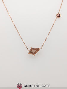 Flirty Peach Oregon Sunstone Necklace in 14k Rose Gold