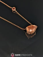 Load image into Gallery viewer, Lovely Peach Oregon Sunstone Necklace in 14k Rose Gold
