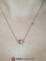 Load image into Gallery viewer, Lovely Peach Oregon Sunstone Necklace in 14k Rose Gold
