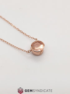 Elegant Round Peach Oregon Sunstone Necklace