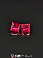 Load image into Gallery viewer, Classy Square Red Ruby Pair 0.75ctw

