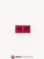 Load image into Gallery viewer, Classy Square Red Ruby Pair 0.75ctw
