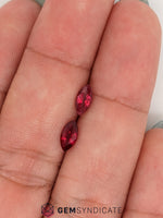 Load image into Gallery viewer, Fascinating Marquise Red Ruby Pair 0.97ctw
