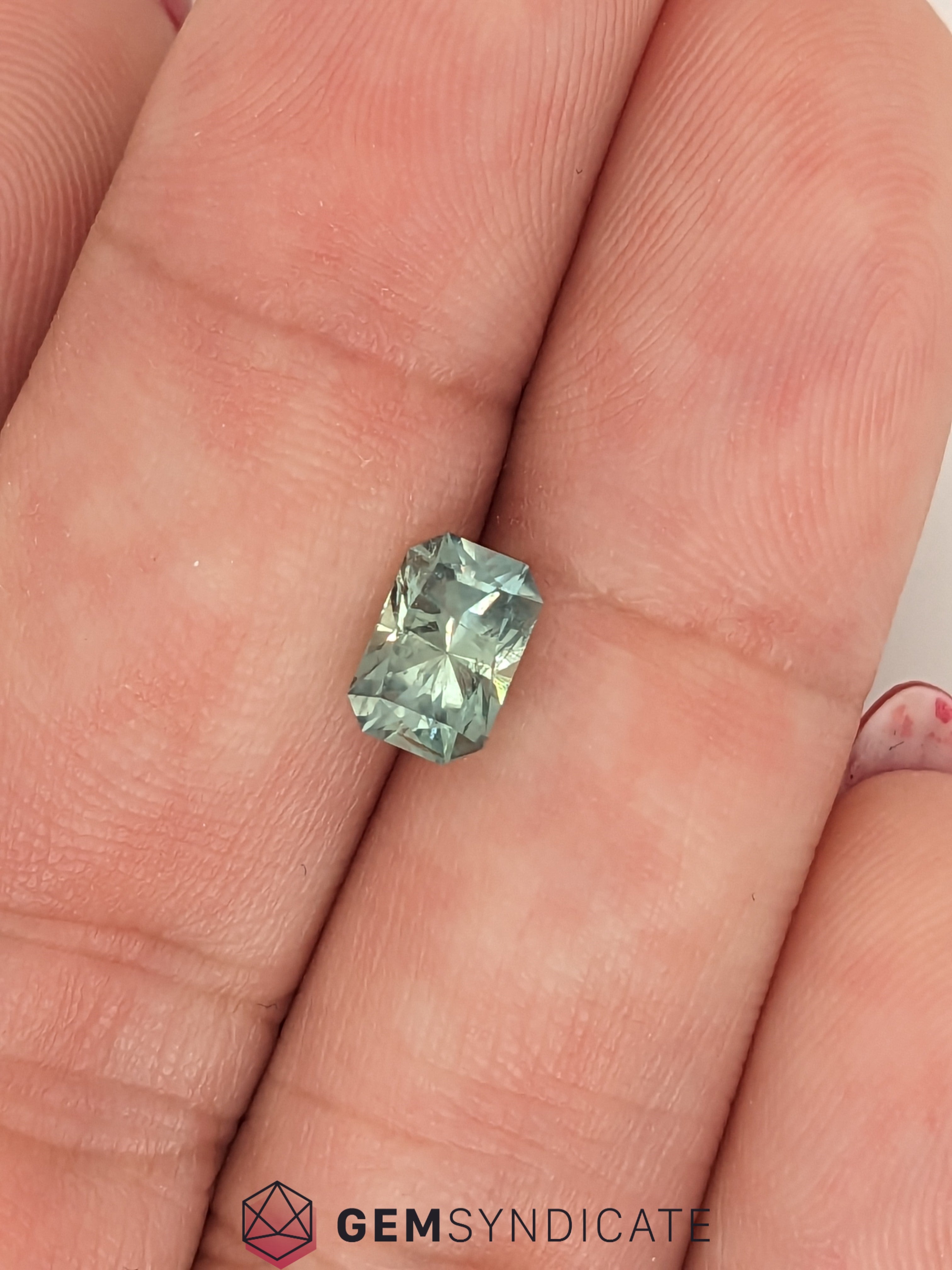 Lovely Emerald Cut Teal Sapphire 1.35ct