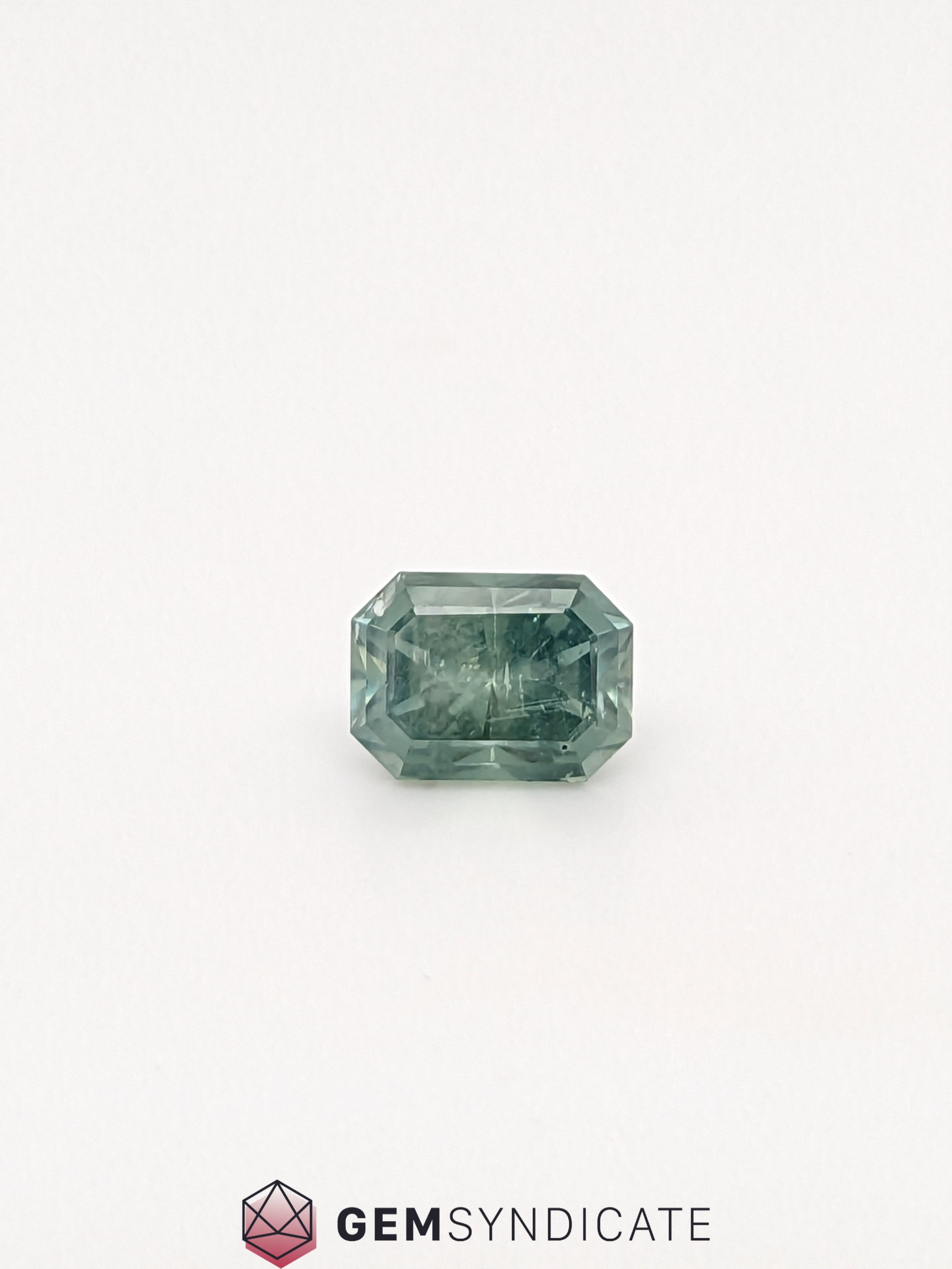 Flirty Emerald Cut Teal Sapphire 1.95ct