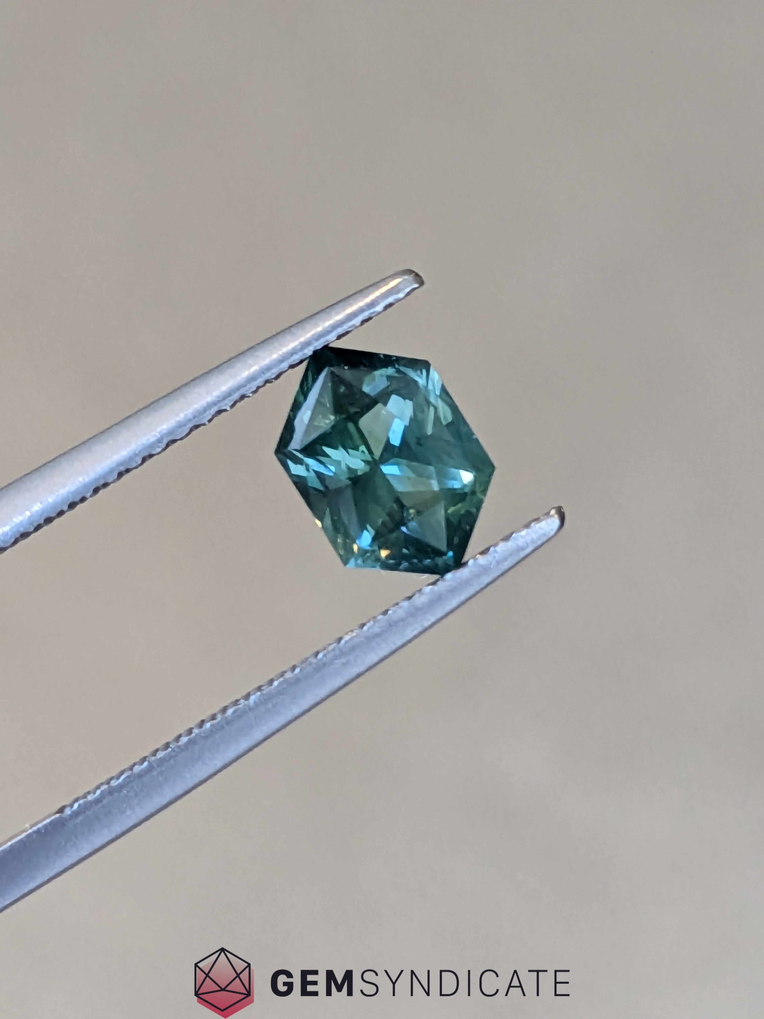 Enchanting Elongated Hexagon Teal Sapphire 1.41ct