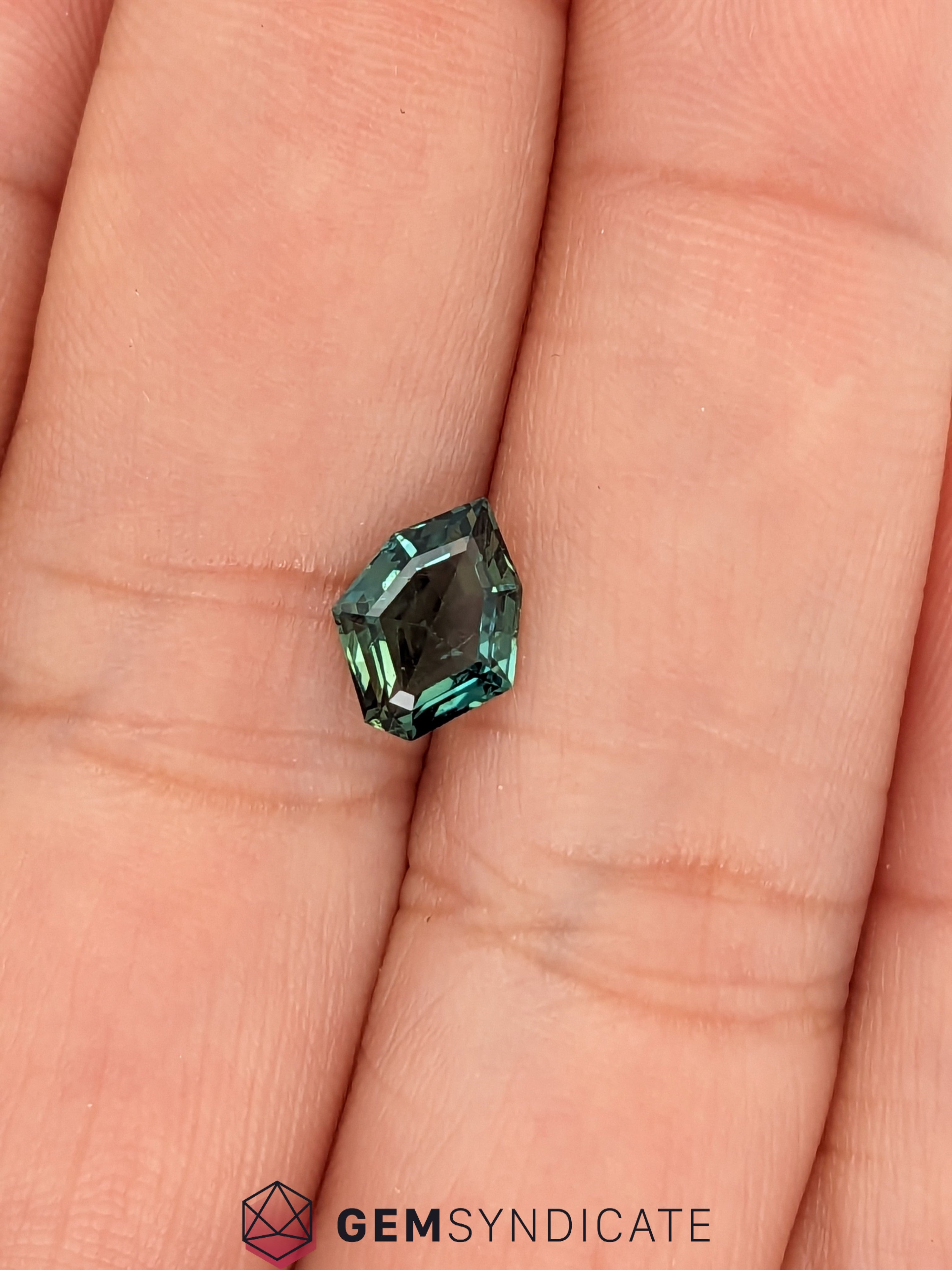 Unique Geometric Teal Sapphire 1.53ct