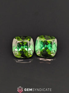 Divine Cushion Green Tourmaline Pair 9.52ctw