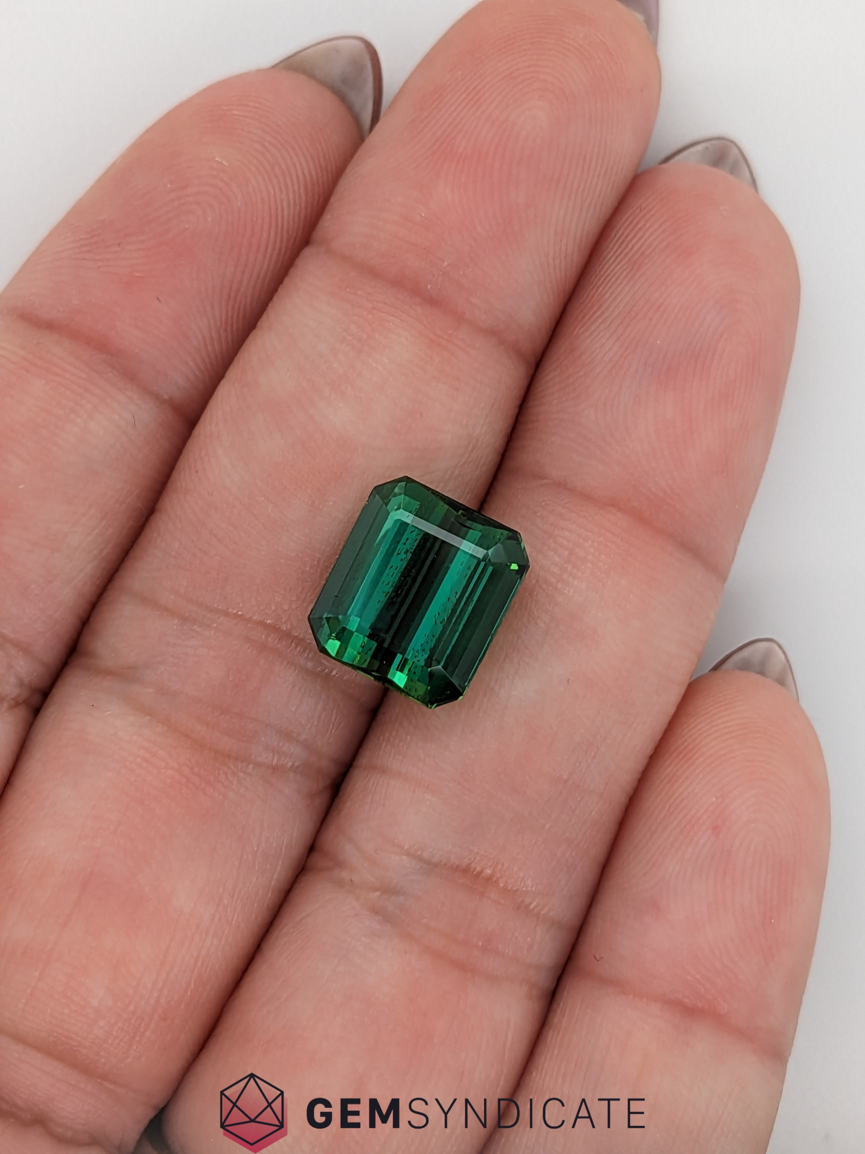 Sublime Emerald Cut Green Tourmaline 6.54ct