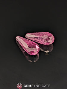 Unique Briolette Rubellite Tourmaline Pair 8.69ctw