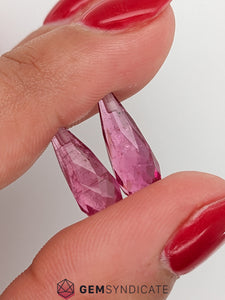 Lavish Briolette Rubellite Tourmaline Pair 9.20ctw