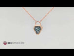 Load and play video in Gallery viewer, Elegant Teal Sapphire Necklace in 14k Rose Gold
