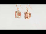 Load and play video in Gallery viewer, Sophisticated Cushion Peach Oregon Sunstone Earrings
