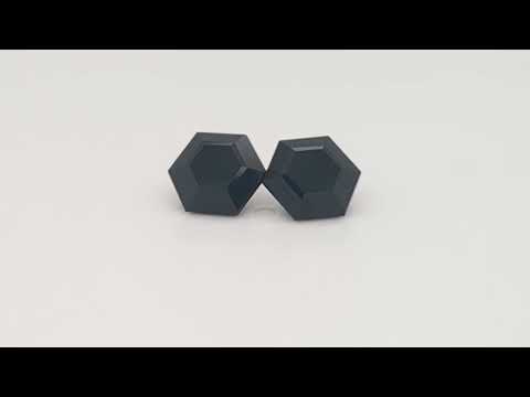 Thrilling Hexagon Black Spinel Pair 4.38ctw