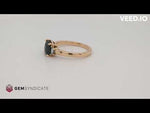 Load and play video in Gallery viewer, Sophisticated Teal Sapphire Ring in 14k Yellow Gold
