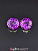 Load image into Gallery viewer, Alluring Round Purple Amethyst Pair 19.44ctw
