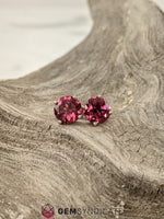 Load image into Gallery viewer, Marvelous Rhodolite Garnet Solitaire Stud Birthstone Earrings
