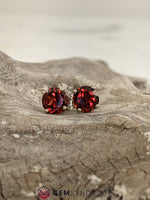 Load image into Gallery viewer, Lovely Garnet Solitaire Stud Birthstone Earrings
