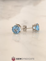 Load image into Gallery viewer, Dazzling Blue Topaz Solitaire Stud Birthstone Earrings
