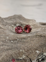 Load image into Gallery viewer, Flirty Pink Tourmaline Solitaire Stud Birthstone Earrings
