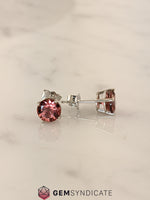 Load image into Gallery viewer, Flirty Pink Tourmaline Solitaire Stud Birthstone Earrings
