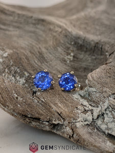 Sophisticated Sapphire Solitaire Stud Birthstone Earrings