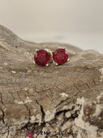 Load image into Gallery viewer, Breathtaking Ruby Solitaire Stud Birthstone Earrings
