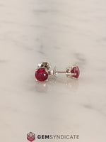 Load image into Gallery viewer, Breathtaking Ruby Solitaire Stud Birthstone Earrings
