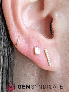 Flirty White Sapphire Earrings in 14k Gold
