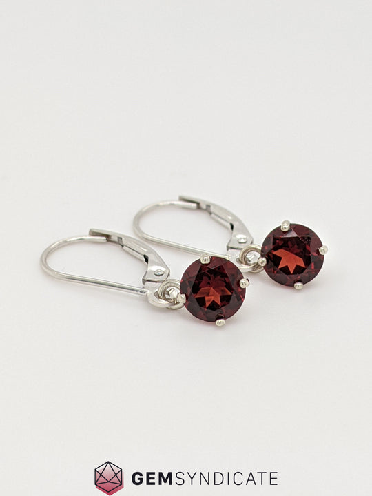 Passionate Garnet Solitaire Dangle Birthstone Earrings