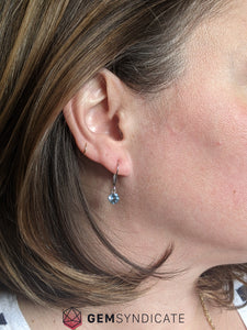Serene Aquamarine Solitaire Dangle Birthstone Earrings