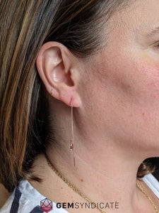 Delicate Oregon Sunstone Threader Earrings