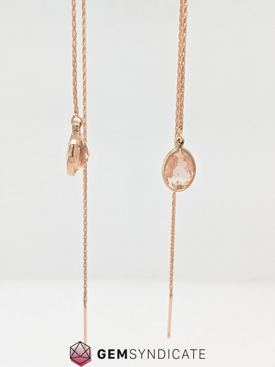 Delicate Oregon Sunstone Threader Earrings