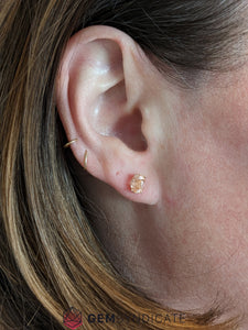 Spectacular Oregon Sunstone Stud Earrings in 14k Rose Gold