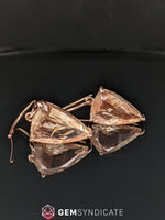 Load image into Gallery viewer, Elegant Shield Shaped Drop Earrings in 14k Rose Gold
