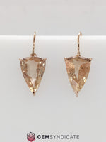 Load image into Gallery viewer, Elegant Shield Shaped Drop Earrings in 14k Rose Gold
