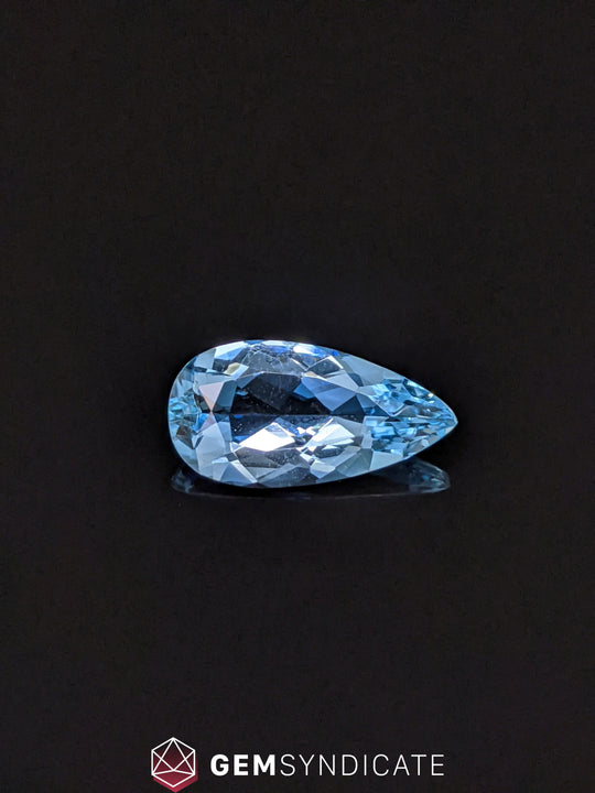 Dazzling Pear Shape Santa Maria Blue Aquamarine 3.80ct