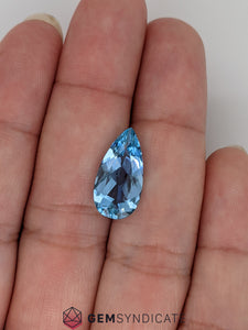 Dazzling Pear Shape Santa Maria Blue Aquamarine 3.80ct